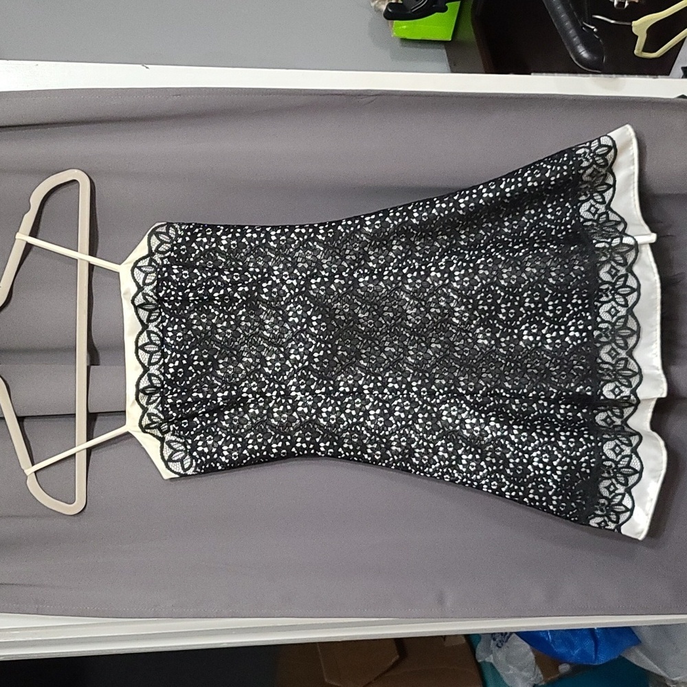 VTG Jessica McClintock For Gunne Sax Womens Cocktail Dress Black Lace US Sz‎ 1-2